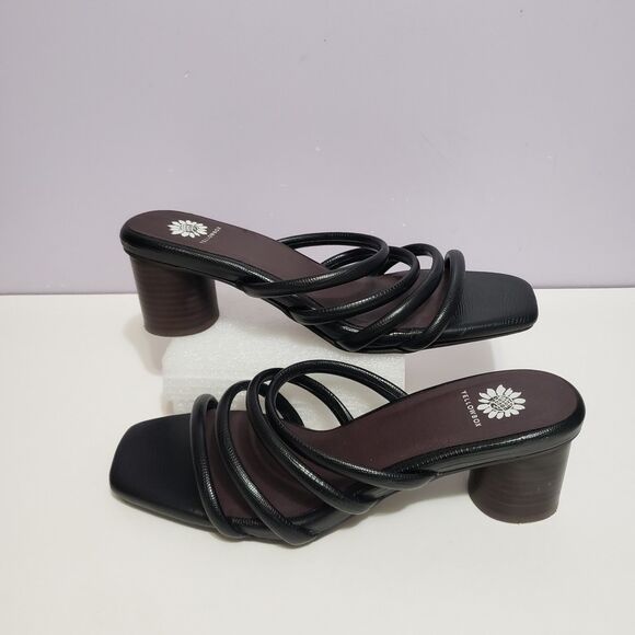 Yellow Box Women's Black Slip On Heels Shoe Sz 10 - Picture 3 of 10